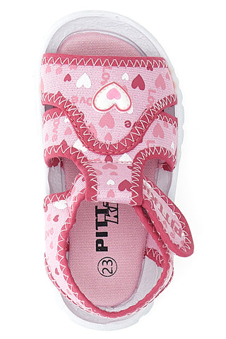 Sandali sportivi fucsia con cuori PITT KIDS 2242775