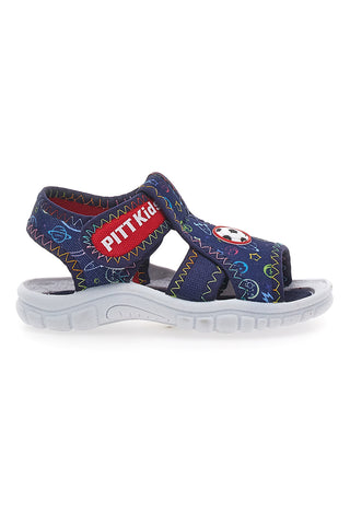 Sandali sportivi blu con grafiche PITT KIDS 2242783