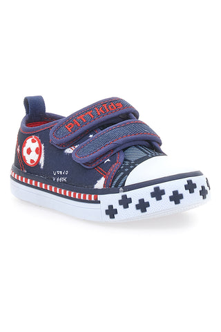 Sneakers blu con doppio strappo e stampa fantasia Pitt Kids 2242788