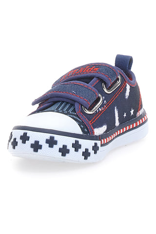 Sneakers blu con doppio strappo e stampa fantasia Pitt Kids 2242788