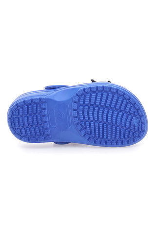 Perforierte blaue Hausschuhe mit aufgesetzten Anhängern 2T2L 18512