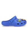 Blaue Clog-Hausschuhe mit Dinosaurier-Applikationen 2T2L 726