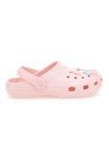 Rosa Clog-Hausschuhe mit Schmetterlings- und Blumenapplikationen 2T2L 726
