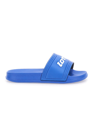 Ciabatte blu con fascia monocolore e logo LOTTO MIDWAY V SLIDE CL