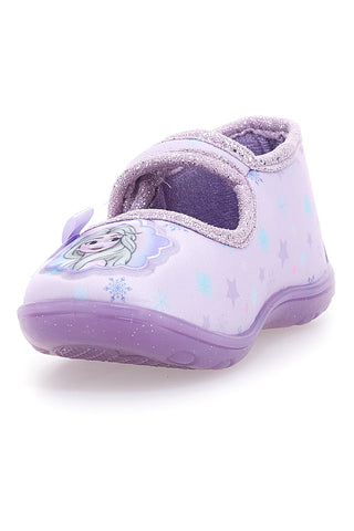 Scarpette lilla in tessuto con stampa Frozen e fiocco Frozen D4310717T