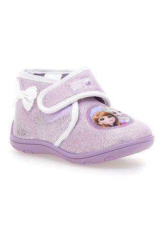 Pantofole lilla con glitter e chiusura a strappo Frozen D4310716T