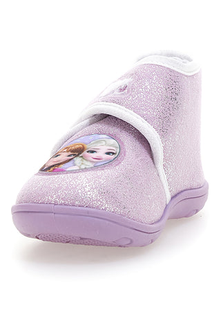 Pantofole lilla con glitter e chiusura a strappo Frozen D4310716T