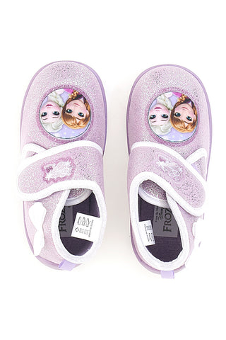 Pantofole lilla con glitter e chiusura a strappo Frozen D4310716T