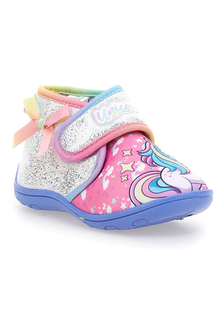 Einhorn S8010196T Mehrfarbige Glitzer- und Regenbogen-Hausschuhe für die ersten Schritte