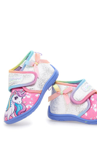 Einhorn S8010196T Mehrfarbige Glitzer- und Regenbogen-Hausschuhe für die ersten Schritte