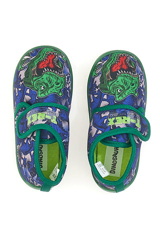Dinosaurier S8020084T01 Blaue Hausschuhe mit Dinosaurier-Print