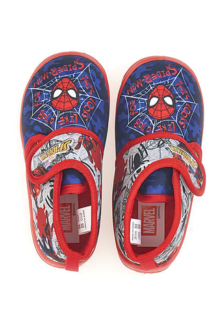 Pantofole rosse e blu con stampa Spiderman e chiusura a strappo Spiderman R1310311T01