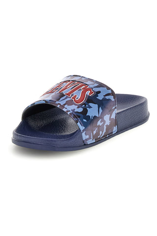 Ciabatte blu con fascia stampata Levi's VPOL0252S
