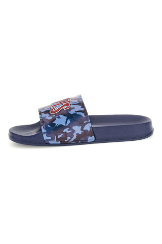 Blaue Hausschuhe mit bedrucktem Levi's-Band VPOL0252S