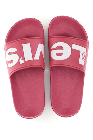 Ciabatte rosa con fascia logo Levi's VPOL0240S