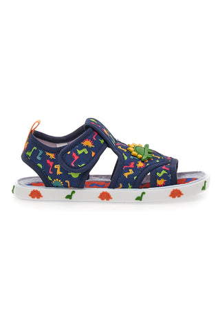 Blaue Sandalen mit bunten Dinosauriern Pitt Kinder PK2429A