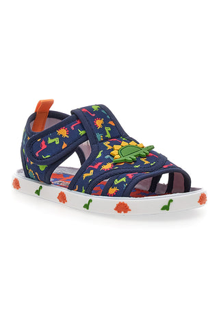 Blaue Sandalen mit bunten Dinosauriern Pitt Kinder PK2429A