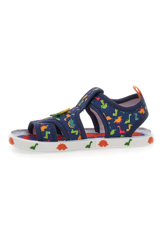 Blaue Sandalen mit bunten Dinosauriern Pitt Kinder PK2429A