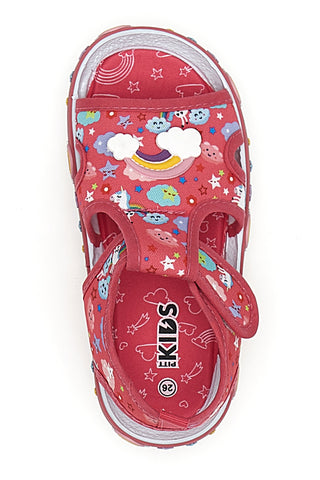 Sandali fuxia con stampa unicorni Pitt kids PK2872A