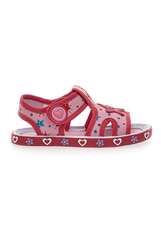 Rosa Sandalen mit Seesternen und Herzen Pitt Kinder PK2871A