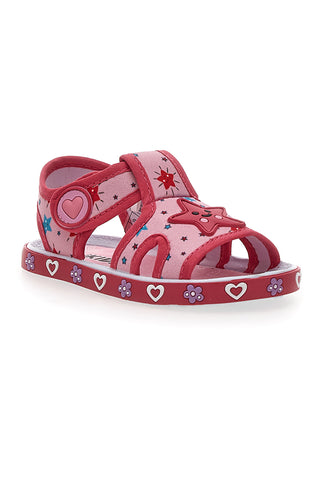 Rosa Sandalen mit Seesternen und Herzen Pitt Kinder PK2871A