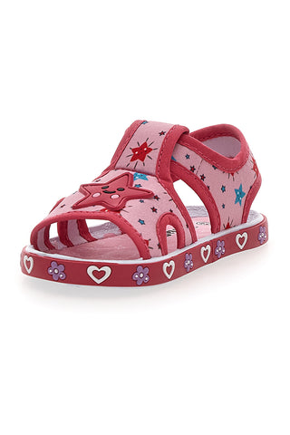 Rosa Sandalen mit Seesternen und Herzen Pitt Kinder PK2871A