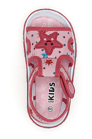 Rosa Sandalen mit Seesternen und Herzen Pitt Kinder PK2871A