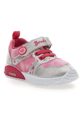 Rosa und Silber Stern gemusterten ersten Schritte Trainer Pitt Kinder PK2187B