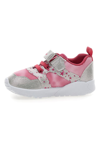 Rosa und Silber Stern gemusterten ersten Schritte Trainer Pitt Kinder PK2187B