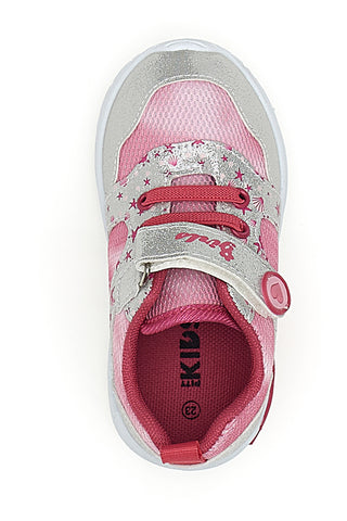Rosa und Silber Stern gemusterten ersten Schritte Trainer Pitt Kinder PK2187B