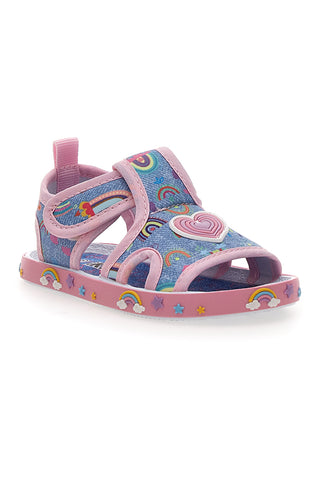 Blaue Sandalen mit Regenbögen und Herzen Pitt Kinder PK2406C