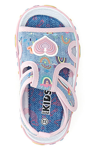 Blaue Sandalen mit Regenbögen und Herzen Pitt Kinder PK2406C