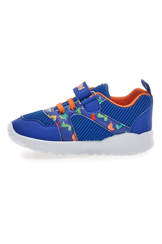 Blaue und orange Dinosaurier gemusterte Turnschuhe Pitt Kinder PK2380A