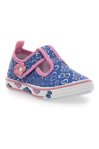 Scarpine blu con cuori glitter Pitt kids PK2297C