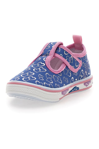 Blaue Hausschuhe mit Glitzer Herzen Pitt Kinder PK2297C