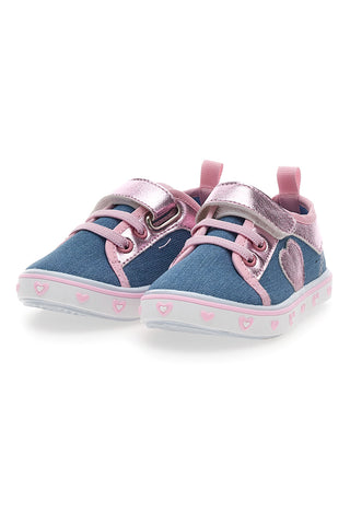 Sneakers rosa e blu con cuore Pitt kids PK2469A