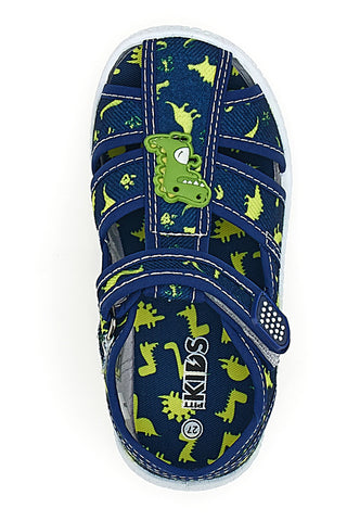 Blaue Dinosaurier gemusterte Sandalen Pitt Kinder PK2492F