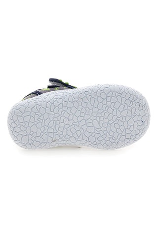 Blaue Dinosaurier gemusterte halboffene Zehensandalen Pitt Kinder PK2492G