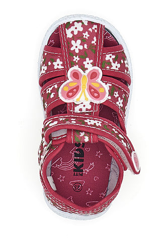 Rote Schuhe mit doppelten Riemen Pitt Kinder PK3904A