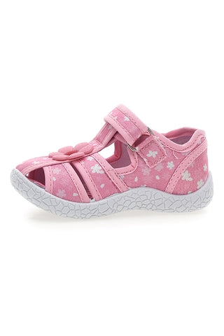Rosa floral gemusterte halboffene Sandalen Pitt Kinder PK2876C