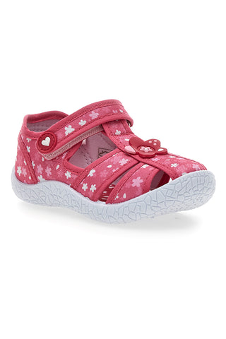 Rosa floral gemusterte halboffene Sandalen Pitt Kinder PK2877A