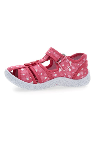 Rosa floral gemusterte halboffene Sandalen Pitt Kinder PK2877A