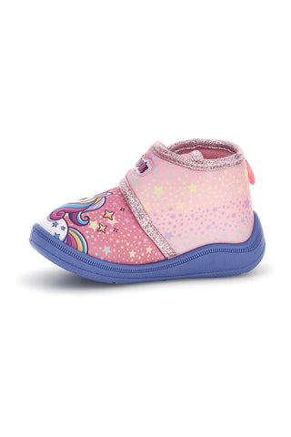 Scarpe da casa rosa e lilla con stampa Unicorn S8010249T10