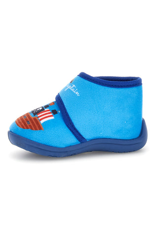 Hellblaue Hausschuhe mit Piratenmotiv von Pitt Kids, Modell PK2984A