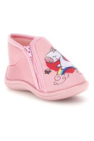 Rosa Hausschuhe mit Einhorn von Pitt Kids, Modell PK2915A