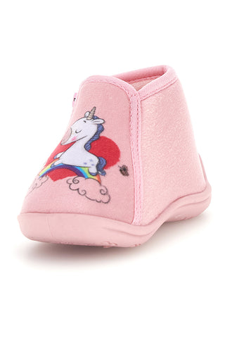 Rosa Hausschuhe mit Einhorn von Pitt Kids, Modell PK2915A