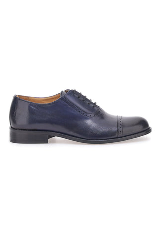 Scarpe Stringate Vera Pelle Blu Pittarello Plus 021
