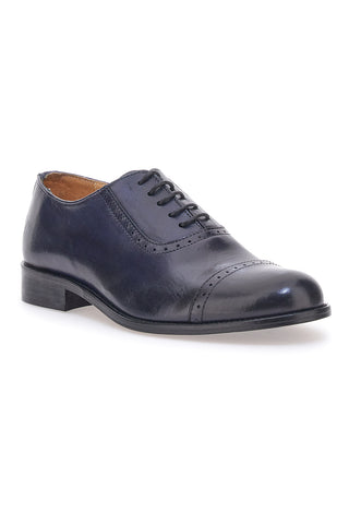 Scarpe Stringate Vera Pelle Blu Pittarello Plus 021