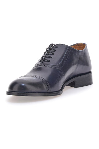 Scarpe Stringate Vera Pelle Blu Pittarello Plus 021