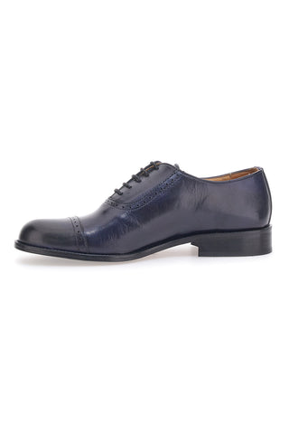Scarpe Stringate Vera Pelle Blu Pittarello Plus 021